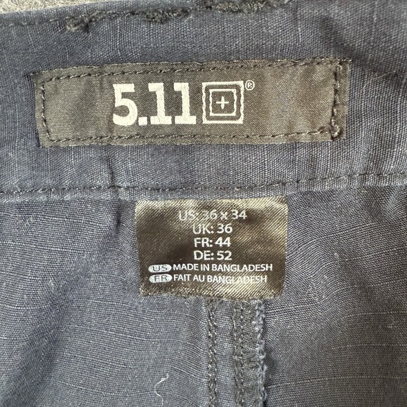 5.11 Tactical Pants Mens 36x34 (Fits 32x33) Navy Blue Taclite Pro Ripstop Cargo - Picture 6 of 15